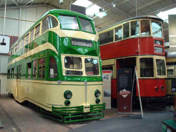 DSC03956 Blackpool 249 (712) and London 1 on display in the main exhibition hall at Crich.JPG (2423080 bytes)